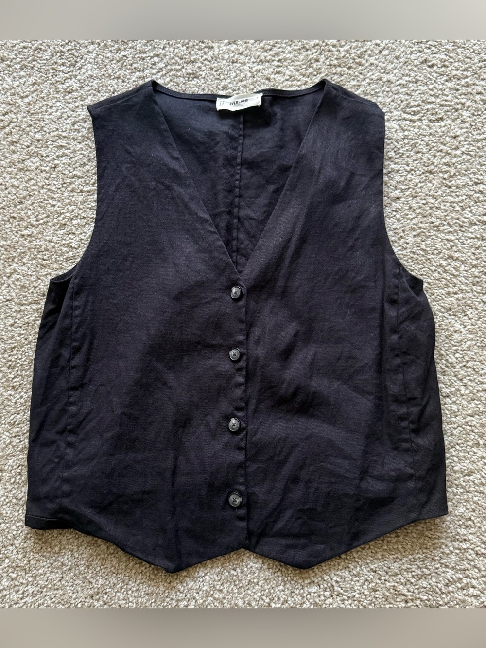 Everlane The Vest in Stretch Linen - Black